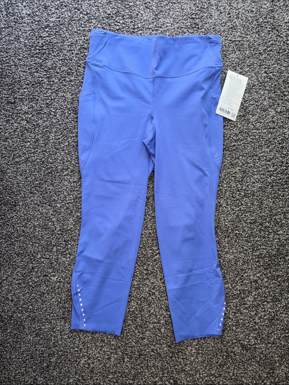 Lululemon Fast And Free HR Crop 23” Leggings Pockets Wild IndigoWLIN Size 12 NWT